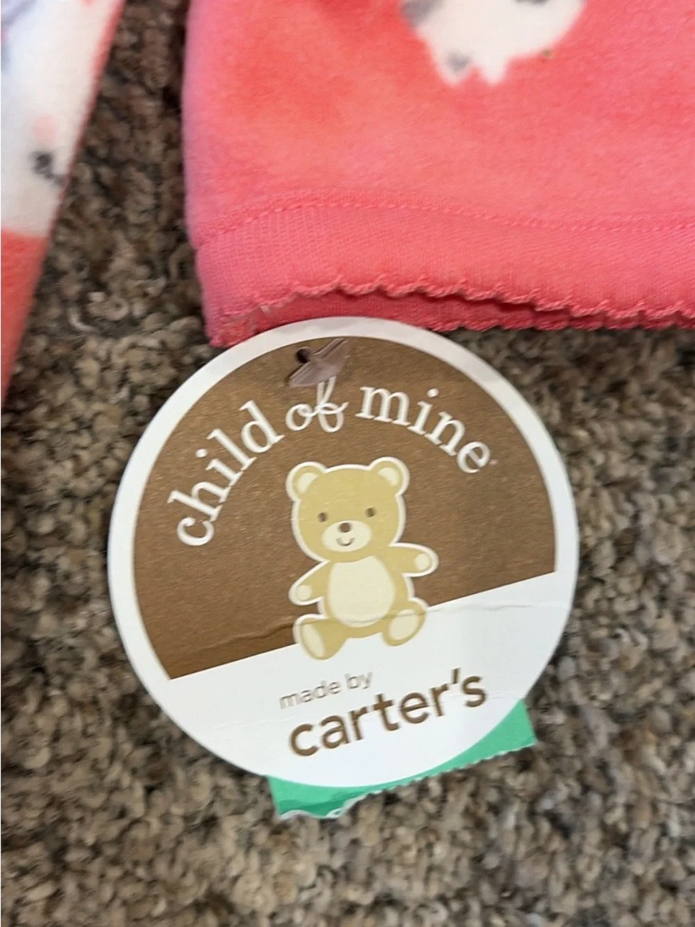 Carter's Coral Kitty Fleece Footie One-Piece size 6-9 months